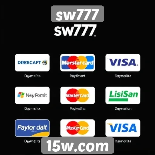 Métodos de pagamento disponíveis no sw777